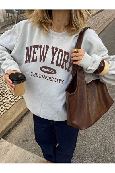 Flaubert -Women's New York Printed Sweatshirt 3-Ply Oversize Cut