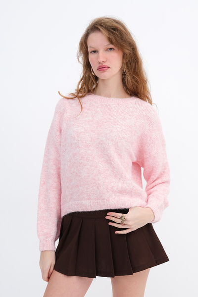 Addax Πλεκτό πουλόβερ με λαιμόκοψη K3483