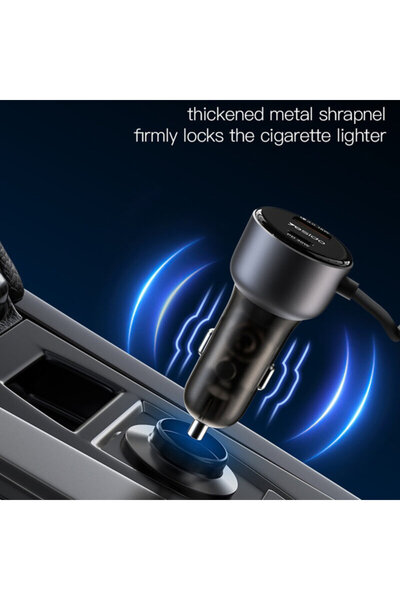 Yesido Y57 Car Charger (cigarette lighter) with Lightning Cable, 50W