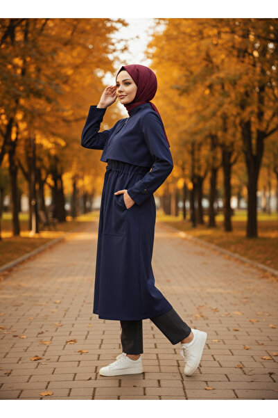 JALİA Cepkenli Fermuarlı Beli Büzgülü Araboy Trench