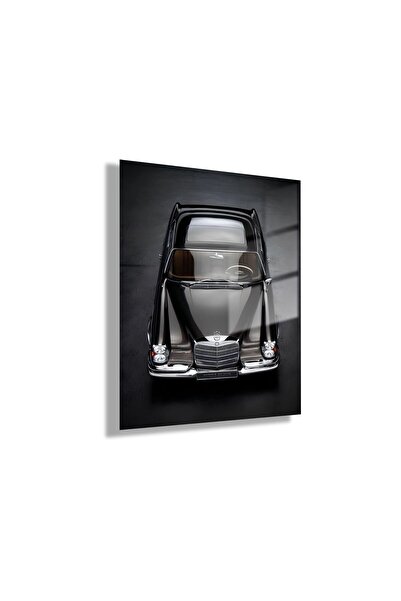 GAAGART Temperli Cam Tablo Siyah Klasik Mersedes Araba Fotoğrafı