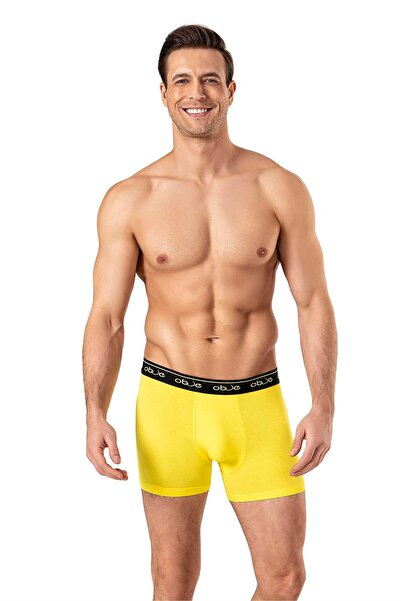 OBJE Men's Yellow Combed Modal Boxers