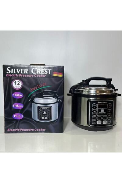 Silver Crest 220V 1000W Stainless Steel Electric Pressure Cooker 6L Non-Stick Inner Pot LED Display