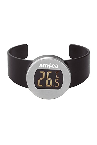 amXea household thermometer, black, digital, for wine bottle or baby bottle, 5 x 4.5 cm