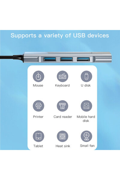 Yesido Docking Station USB to 4 x USB Yesido, 5 Gbps, HB 18