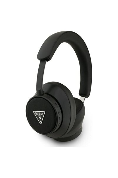 Guess Saffiano Triangle Logo Bluetooth Headphones, black, GUBHC15PGMRTRK