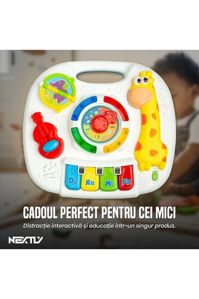 NEXTLY Multicolor Interactive Musical Toddler Activity Table, 25x24cm, Educational Toy