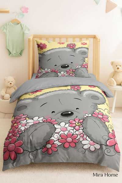 Mira Home Newborn Baby Girl Duvet Cover Set 100% Cotton Flower