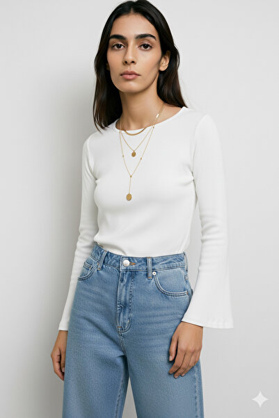 Vireo Club Жіноча біла іспанська блузка з рукавами та деталями з мережива