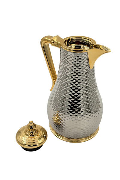 B&D Vaccum Flask 1L Silver & Gold Color