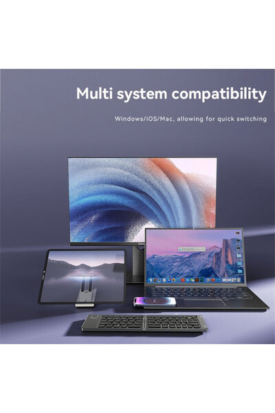 Yesido Compact Foldable Bluetooth 5.0 Keyboard KB27, Black