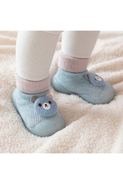 BebeNou Pantofi sport albaștri cu talpă antiderapantă - Ursuleț (Mărimea 26)