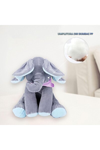 NEXTLY Enchanting Interactive Peek-a-Boo Elephant Plush, Singing & Engaging, Ages 3+, 33cm, Blue