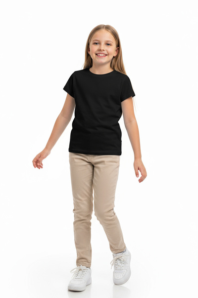 par lingerie pl Kız Çocuk Kısa Kollu Bisiklet Yaka Tişört