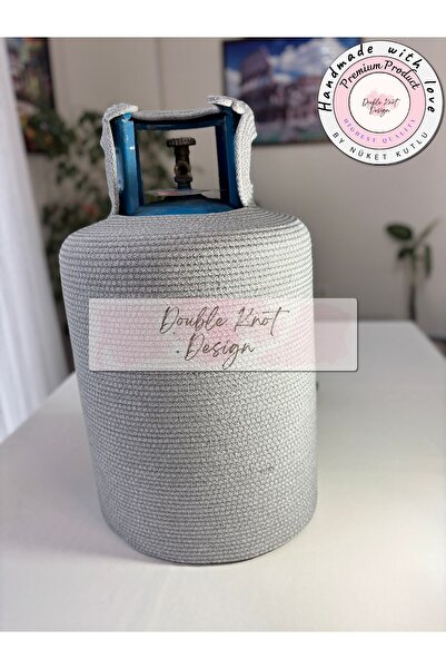 DOUBLE KNOT DESİGN Tüp Kılıfı Mavi Tüp için Dekoratif Sepet Organizer Hasır J...