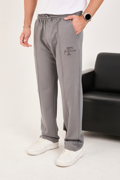 IMPOSING JNS Men's Baggy Comfortable Fit 3 Thread Gray Sweatpants
