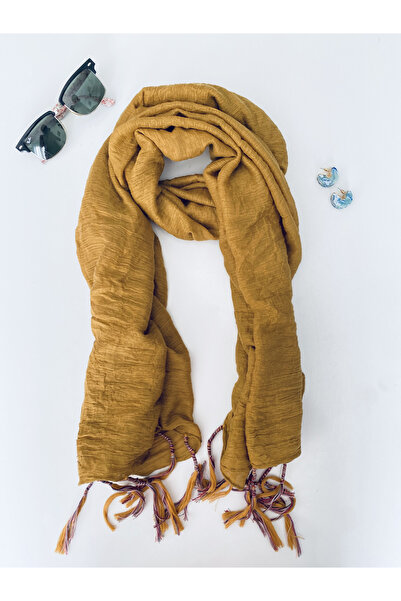 GOX شال قطني طويل ذو شراشيب