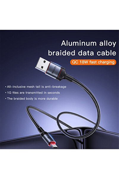 Yesido CA183 USB Type-C Fast Charging Data Cable 60W, 3A, 2m