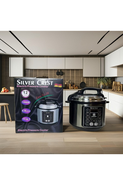 Silver Crest 220V 1000W Stainless Steel Electric Pressure Cooker 6L Non-Stick Inner Pot LED Display