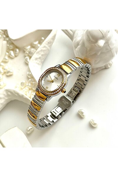 Forsining -Ceshdun-(Gold& Silver) Minimal Case Stone Women's Wrist Watch