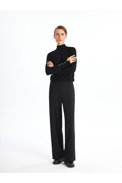 LC Waikiki Γυναικείο παντελόνι LCWAIKIKI ClassicBlack Standard Fit