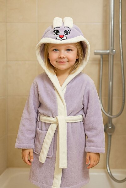 SARİNA renkli bir dünya KADİFE&PAMUK KAPŞONLU BEBEK-ÇOCUK BORNOZ