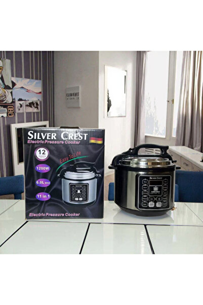 Silver Crest 220V 1000W Stainless Steel Electric Pressure Cooker 6L Non-Stick Inner Pot LED Display