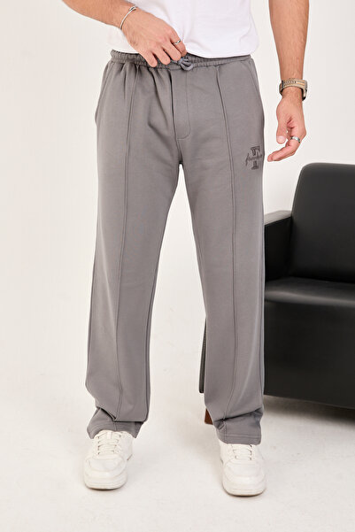 IMPOSING JNS Men's Baggy Comfortable Fit 3 Thread Gray Sweatpants