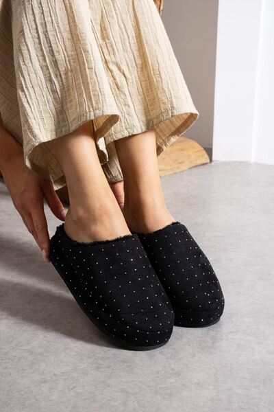 FUGA MODA Papuci de casă Loffy Black Mini Stone, semi-închis, silențios, anti...