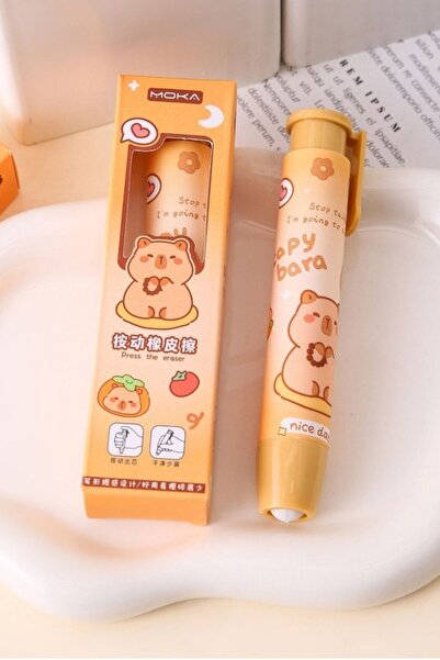 Bold Grup Mechanical Push-Pull Pencil Eraser with Capybara Figure - Pencil Eraser with Capybara Figure