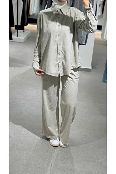 NOTCHTR Women's Velvet Straight Cut Long Sleeve Shirt Pants Two Piece Set