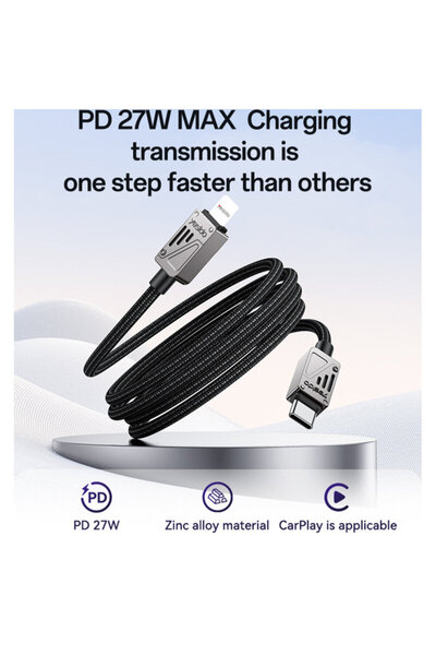 Yesido Fast charging Type-C to Lightning cable 27W CA195, 1.2 m