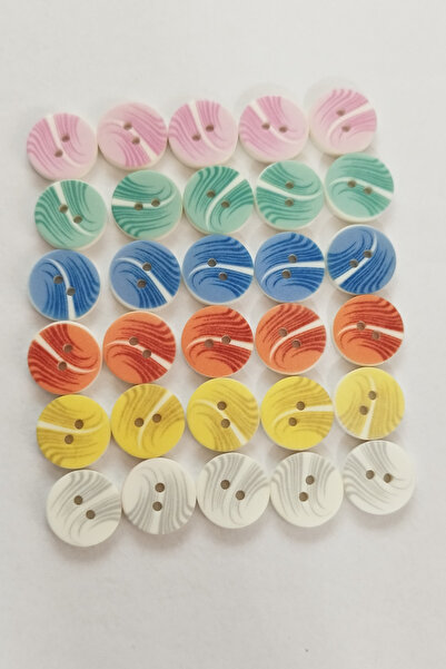 Kent Pazarı Κουμπί για βρεφικό γιλέκο 6 Χρώματα 30 Τεμάχια 14 χλστ