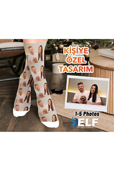 ELF REKLAM Kişiye Özel Resimli Çorap (2 Adet )