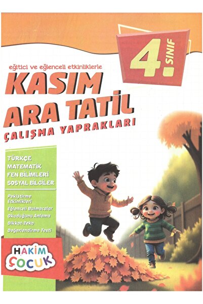 Hakim Yayınları 4.Sınıf Eğitici ve Eğlenceli Etkinliklerle Kasım Ara Tatil Çalışma Yaprakları
