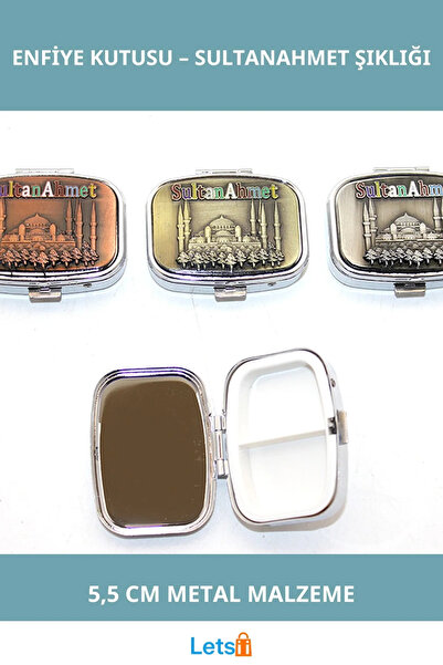 Letsii İstanbul Temalı Sultanahmet Baskılı Metal Enfiye Kutusu 5.5 cm