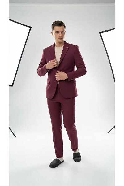 Plus Scorpion Men's One Button Slim Fit Piece Suit - Stylish Office and Formal Combination