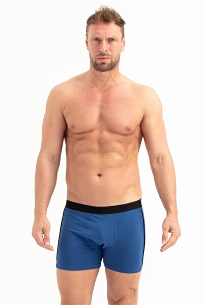 OBJE Men's Navy Blue Lycra Cotton Boxer