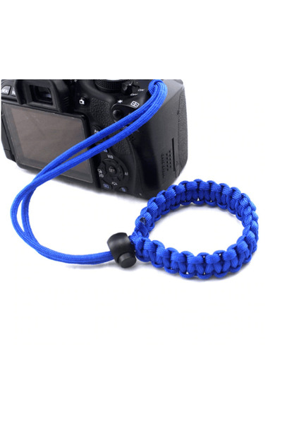 Generic Curea de mână împletită albastră reglabilă pentru binocluri DSLR