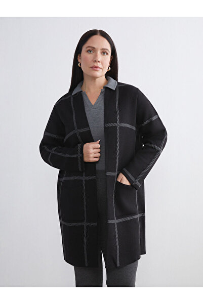 LC Waikiki Seasonal Deals from Rmz Clothing Black Shawl Collar Plaid Women's ...