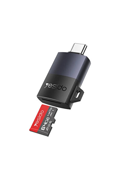 Yesido GS37 Type-C to TF (microSD) Card Reader, Black