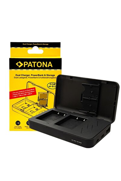 Patona Încărcător dual NP-W126 cu funcție Power Bank și spațiu pentru 2 carduri SD 1720