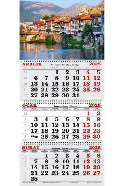 GENC DIJITAL BASKI 2026 Yılı Gemici Takvimi-Yalıbolu Evleri AMASYA