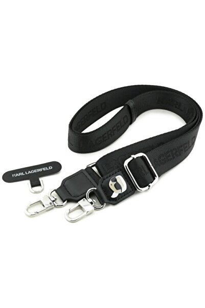 Karl Lagerfeld Lanyard - Universal Tether Patch with Karl Metal Logo, Black (KLUCNKHPSPK)