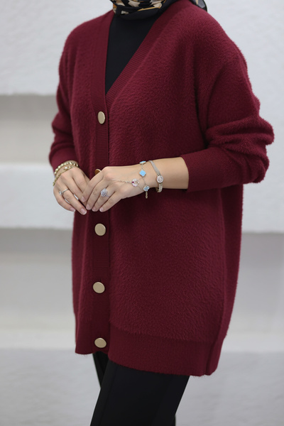 My City 410101 - Stylish Comfortable Buttoned Soft Women's Knitwear Long Cardigan