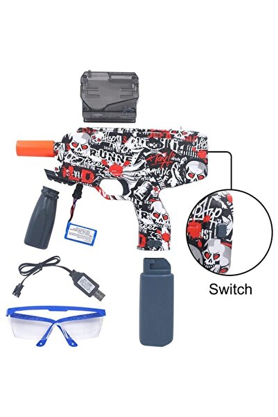 dalip Electric Toy MP9 Gel Ball Blaster (Red) with 5000 Hydrogel Balls & Protective Goggles