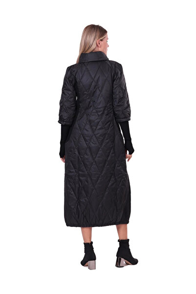 Invee Quilted Coat with Gloves Black 6378
