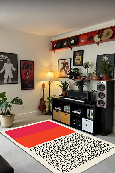 Liriya Dijital Baskı Bohem Tarz Kaymaz Taban Leke Tutmaz Makinada Yıkanabilir...