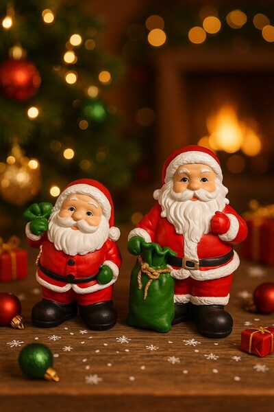 Lexi Bella Yılbaşı Christmas 2’li Noel Baba Temalı Yılbaşı Masası İçin Dekora...