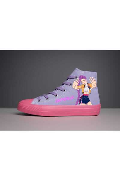 LİASSHOES حذاء رياضي للأطفال من القماش باللون الأرجواني والوردي k pop RUMİ De...